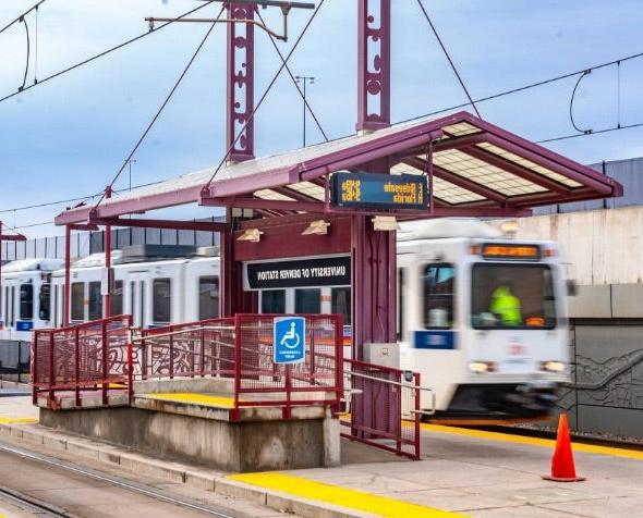 Light rail at DU station